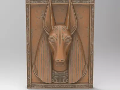 Anubis Plaque - Detailed Ancient Egyptian Decor 3D print model