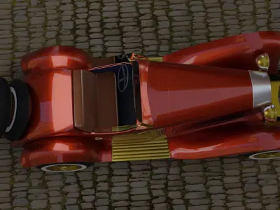 Alfa romeo 8C Grand sport 1931 Low-poly 3D model