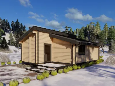 3D model of a wooden house 3D model 6