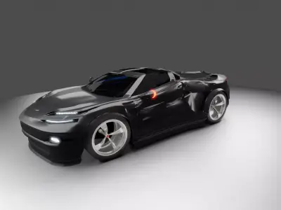 Realistic Supercar 3D Model Original Design Low-poly 3D model
