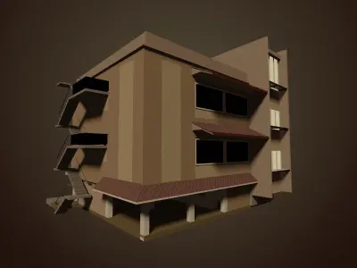 Building in sepia tone 3D model