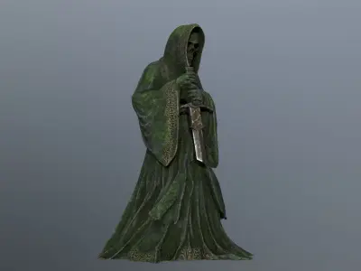 Dark statue Low-poly 3D model