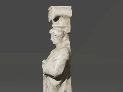 Decorative Statue Pillar 3D model Low-poly 3D model