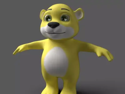 Cartoon Bear Fully Rigged  Animated 3D Character 3D model