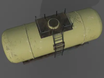 Tank wagon cistern Low-poly 3D model