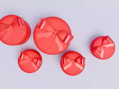 Red Gift Boxes Set Low-poly 3D model