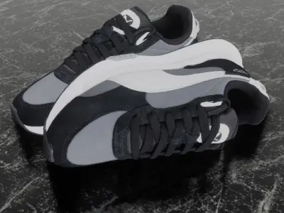 Puma 3D Shoes - White - Gray - Black Low-poly 3D model