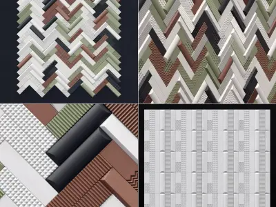 Tile Biscuit plan bianco n2 3D model