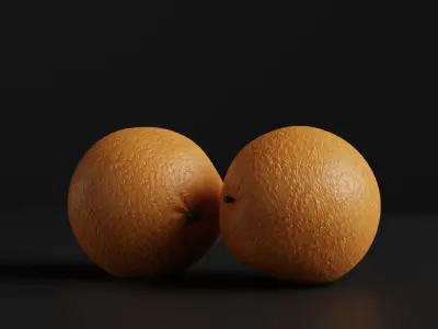 Orange 3d model two oranges 3D model