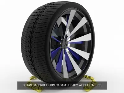 ORTAS CAR WHEEL RIM 93-94 GAME READY WHEEL 3D Model Pack