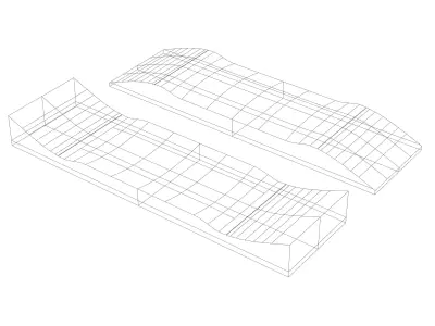 Ready to be milled mold for Skateboard decks 3D model