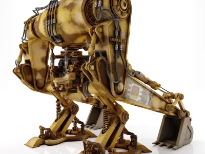 Robot Excavator Dirty 3D model