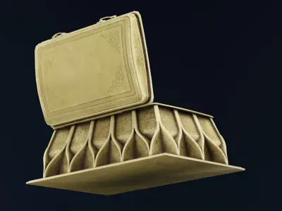 Treasure Filled With Golden Coins Low-poly 3D model