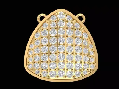 Elegant Rounded Triangle Pave Pendant Design   2371 3D print model