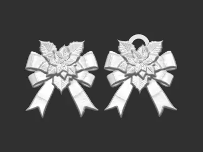 christmas tree ribbon bow 14  3D print model