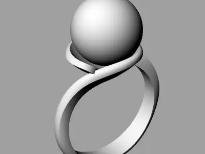 Ring perl anello perla thaiti 3D print model AP06 3D print model