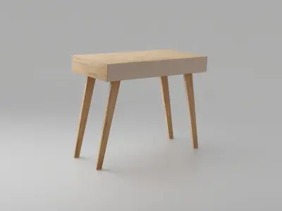 Scandinavian desk with drawers Low-poly 3D model