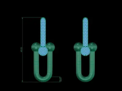 Tiffany  type  earrings with xlarge links  3d model 3D model