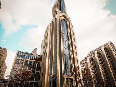 ART DECO SKYSCRAPER BUILDING 01 Low-poly 3D model