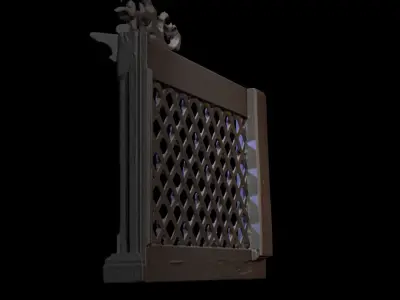 Furniture 021 wooden railing 3D print model