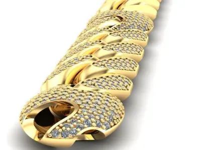 cuban chain luxury new design gold silver STL 3D model