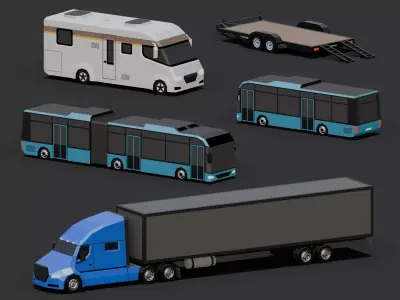 Stylized Lowpoly Vehicles Low-poly 3D model