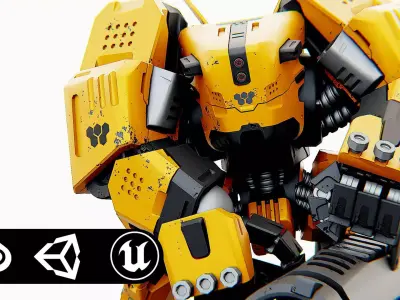 BIOMECH BOT Rigged for Unreal Engine - Unity - MIXAMO 3D model