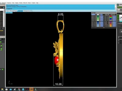 Luxury Dragon Pendant with Gemstone and Diamond Halo 3672 3D print model