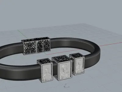 Bracelet lock and charms 3D print model