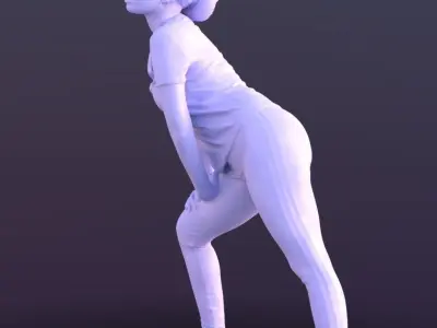 Yanelle 10378 - Stretching Sport Girl Low-poly 3D model