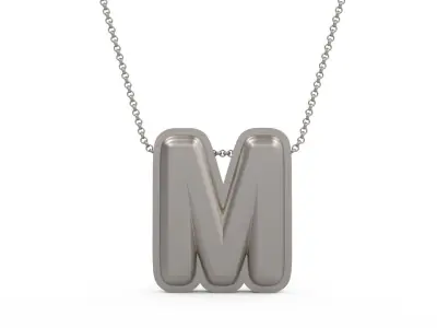 Model 1196 M Initial Letters Charm Balloon 20mm 3D print model