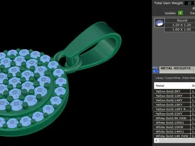 DAINTY ROUND HALO DIAMOND CLUSTER PENDANT 3D print model