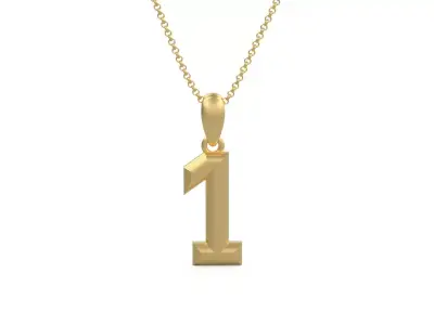 Model 1150 Number 1 Necklace Curved 3D print model