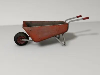 wheelbarrow Low-poly 3D model