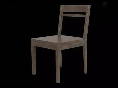 Chair wooden 04 Low-poly 3D model