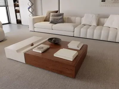 Modern Neutral Living Room Interior 3D model