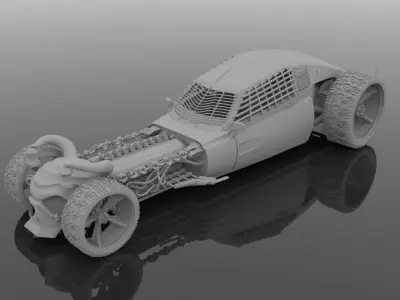 Demonic HotRod Concept Art 3D model