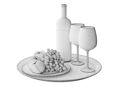 Red Wine BLENDER 3D Model Cycles 3D model