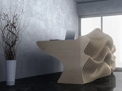 Parametric Wavy Wooden Furniture 23 - CNC files for cutting 3D model