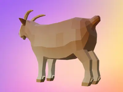 Low poly goat Low-poly 3D model