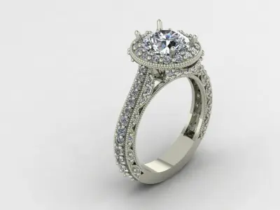 Engagement ring Free 3D print model 29