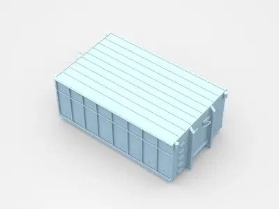 Closed Light Blue Industrial Container 3D model