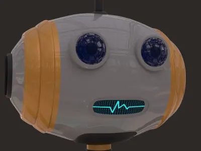 3D Retrobot - Technology Mascot Low-poly 3D model