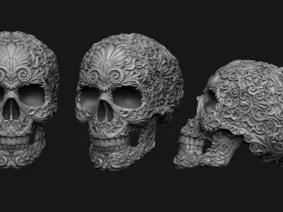Skull ornamental  3D print model