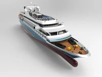 Superyacht luxury cruise ship 3D model