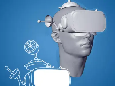 2D VR Headset Free low-poly 3D model