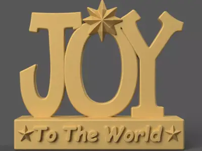 JOY TO THE WORLD 3D Print Christmas Decor Made with Love stl 3D print model