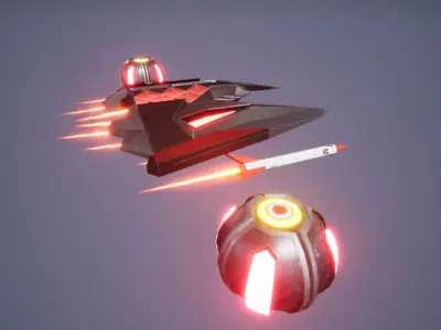 Tyrean Evil Space Ship Low-poly 3D model