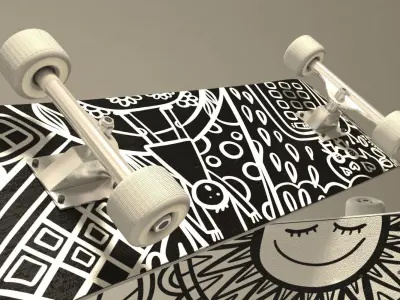  Realistic Hi-poly Skateboard 3D Model 3D model