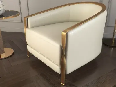 Modern Coffee Table and Armchair Set 3D model